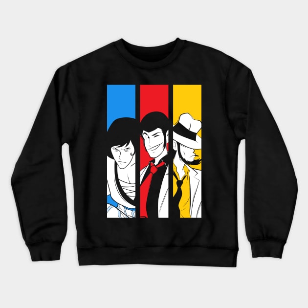 054b Lupin Trio Crewneck Sweatshirt by Yexart